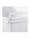 Minicuna con dosel y vestidura blanca de cremallera PIOMBINO de 80x50 cm
